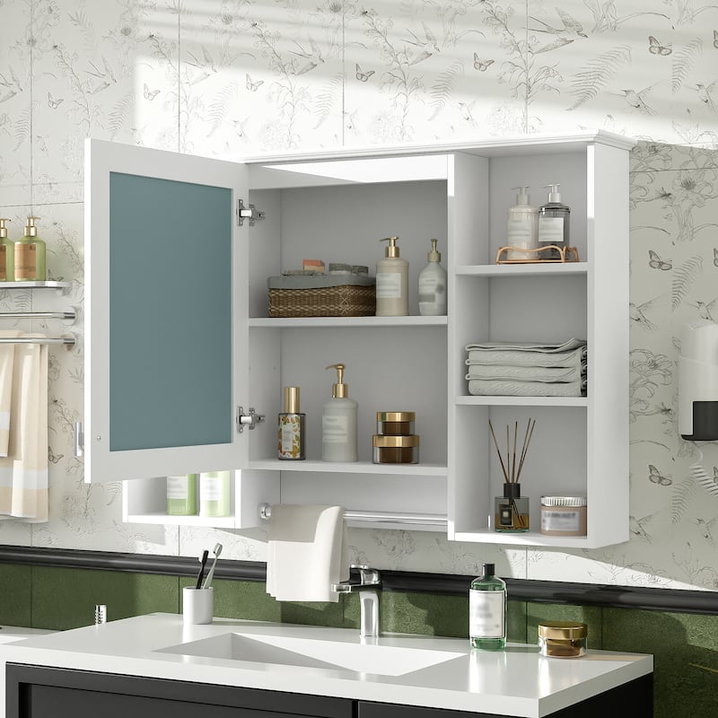 3-in-1 Bathroom Mirror Cabinet, 42 inch Wall Mounted Medicine Cabinet with Adjustable Shelf & Soft Close Door