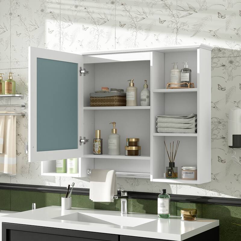 Roomfitters 42 Inch 3-in-1 Wall Mount Medicine Cabinet, Mirror Storage with Adjustable Shelf & Soft Close Doors