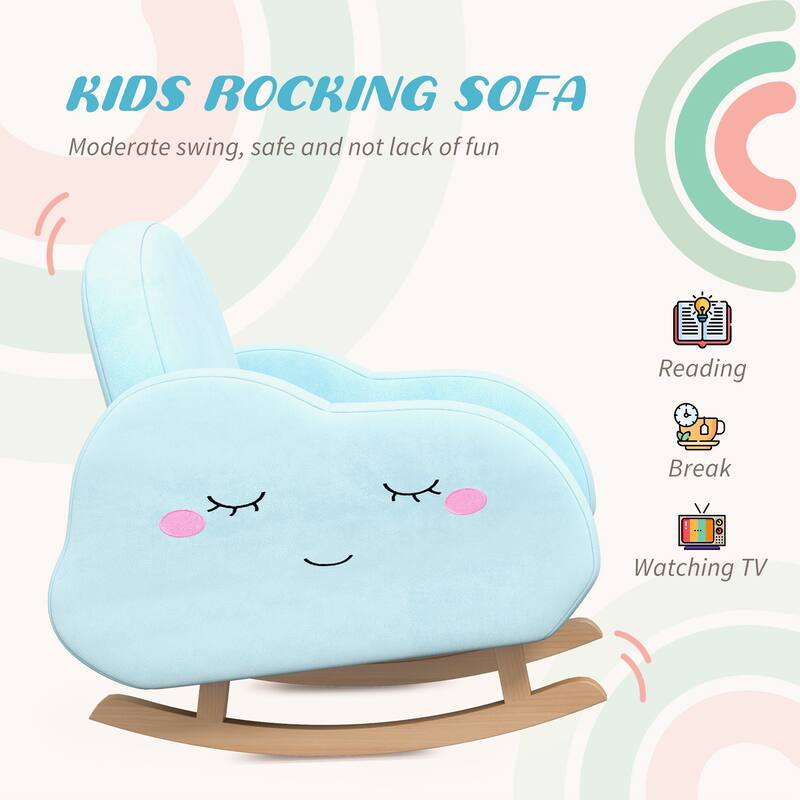 Qaba Rocker Armchair for Nursery Playroom Preschool for 1.5-5 Years, Blue
