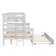 preview thumbnail 31 of 34, Twin Over Full Bunk Bed with Twin Trundle, Solid Wood Bunk Bed Frame with Ladder and Guardrail, Can Be Separated into 3 Beds