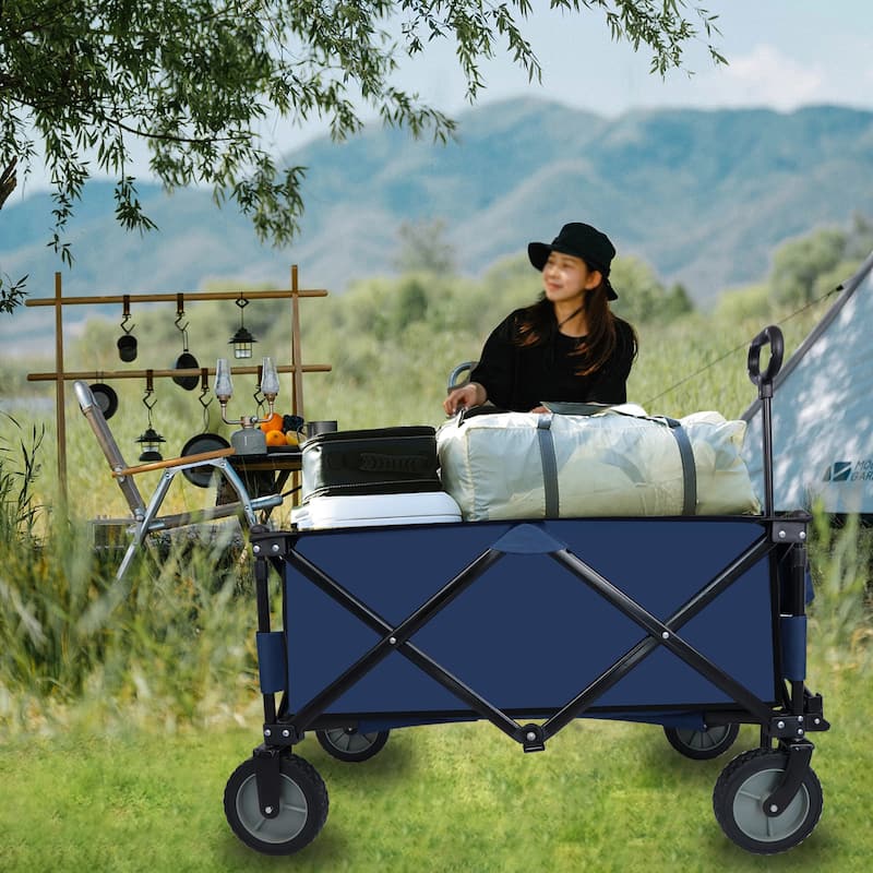 Utility Collapsible Folding Wagon Cart,Beach Wagon - N/A