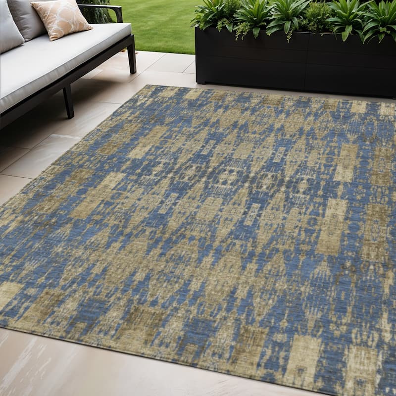 HomeRoots Moroccan Transitional Rectangle Outdoor Rug - 5' X 8'