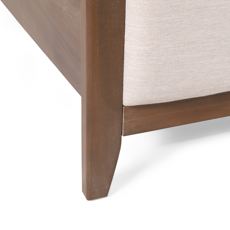 Christopher Knight Home - Ambrogina Coastal Platform Bed with Padded Headboard and Footboard