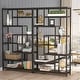 preview thumbnail 9 of 23, Vintage Brown/ Black 8-Shelf Etagere Bookcase, White Modern Bookshelves with Storage, Tall Display Rack
