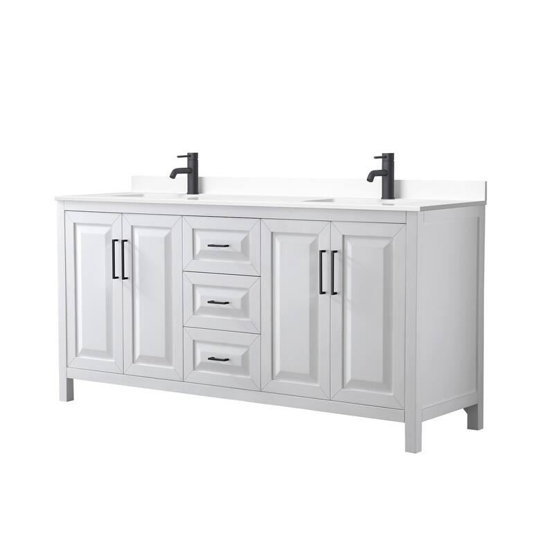 Wyndham Collection Daria 72" Free Standing Double Basin Vanity Set