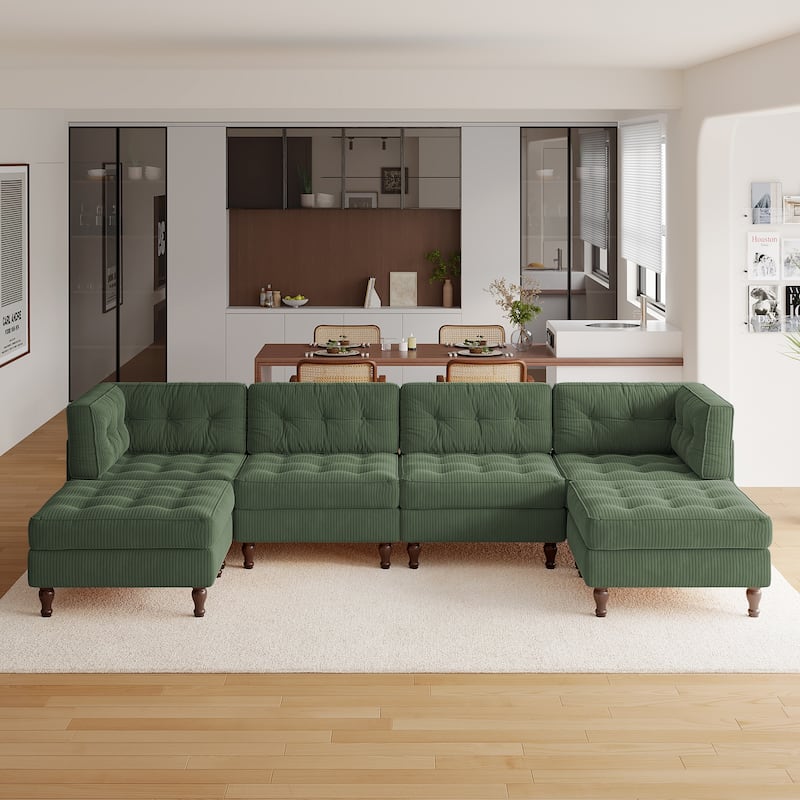 Madison Oversized Upholstered Corduroy Modular Sectional Sofa