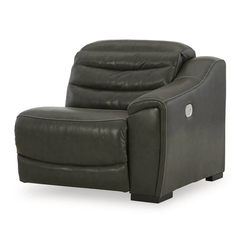 Signature Design by Ashley Center Line Gray Sofa, Loveseat and Recliner - 111" W x 40" D x 35" H