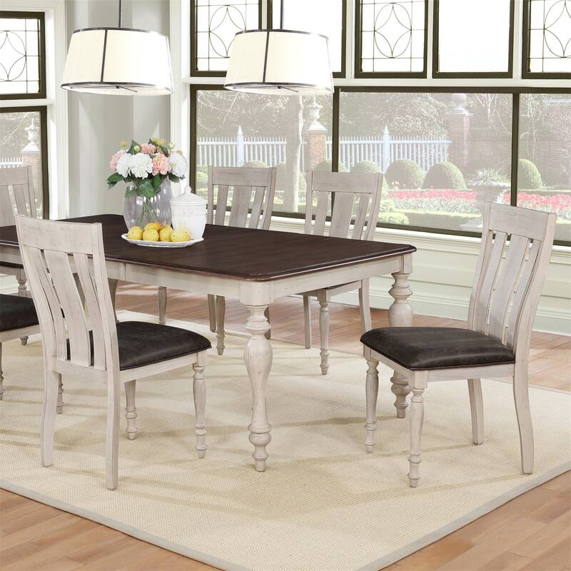 Set of 2 Arch Weathered Oak Turned Leg Dining Chairs