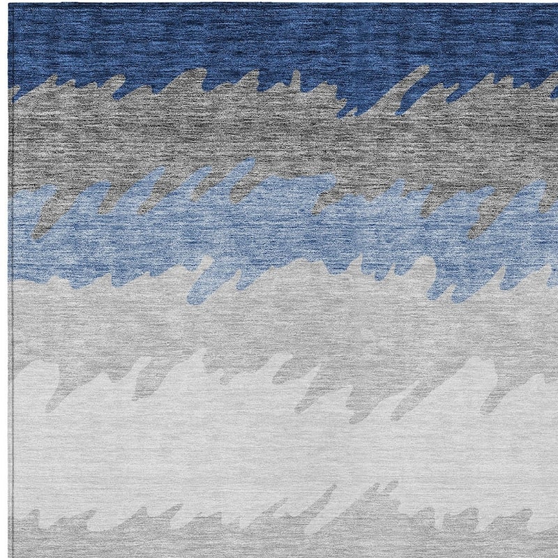 HomeRoots Striped Transitional Rectangle Outdoor Rug