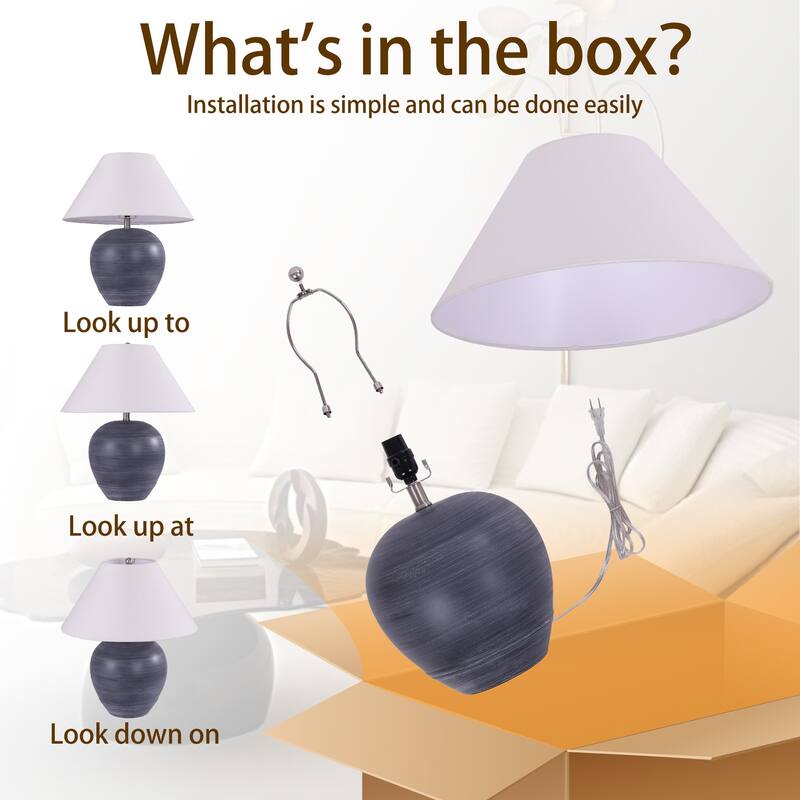 Global Accent Ceramic Table Lamp with Linen Shade