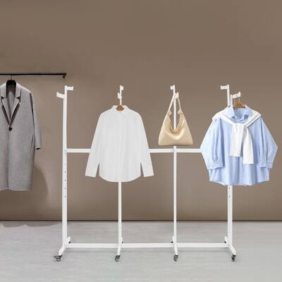 8 Arms Clothing Rack Floor Standing Metal Garment Rack