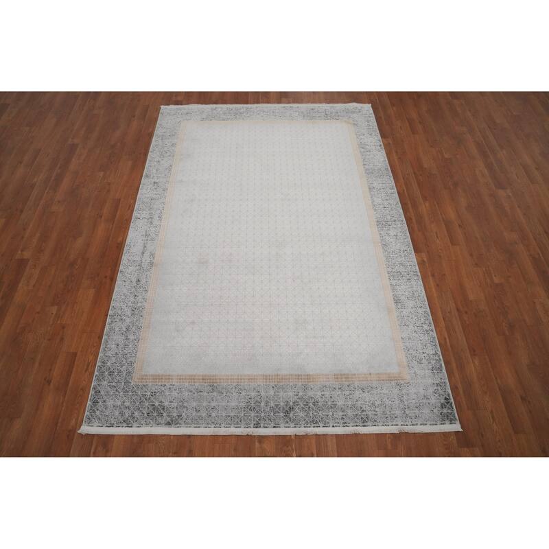 Machine Made Oriental Polyester Carpet Modern Geometric Greys & Charcoal Modern Area Rug - 7' 5'' X 5' 2''
