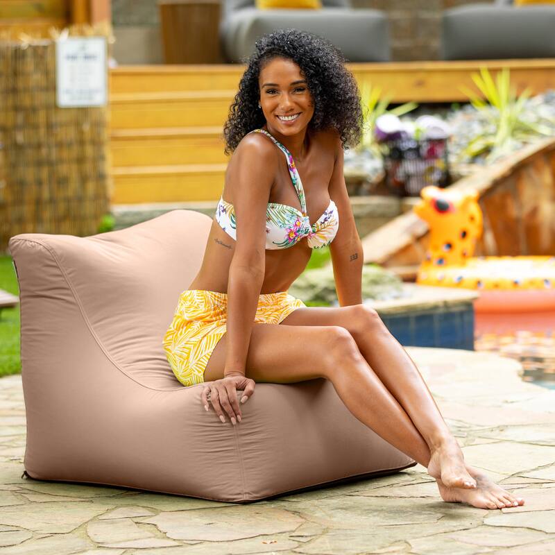 Jaxx Ponce Outdoor Bean Bag Chair - Weather Resistant Patio and Poolside Lounge Seating