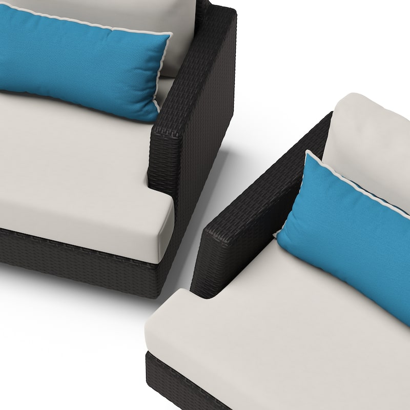 Portofino Comfort 5 Piece Sunbrella Outdoor Patio Motion Seating Set