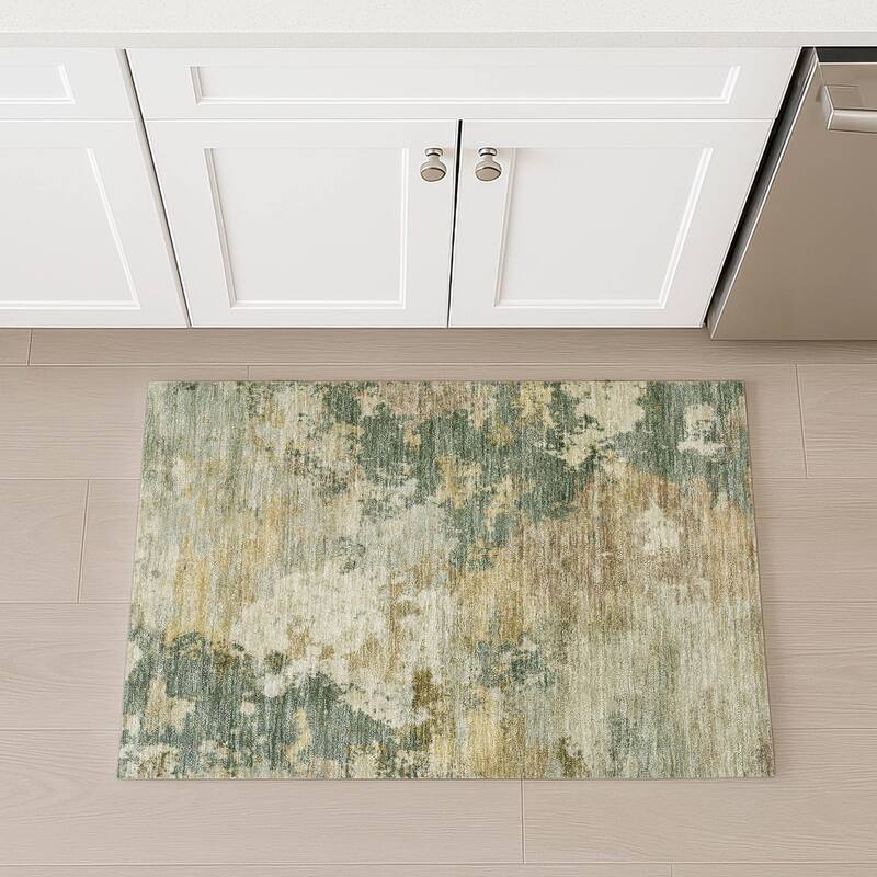 Machine Washable Indoor/ Outdoor Modern Contemporary Chantille Rug