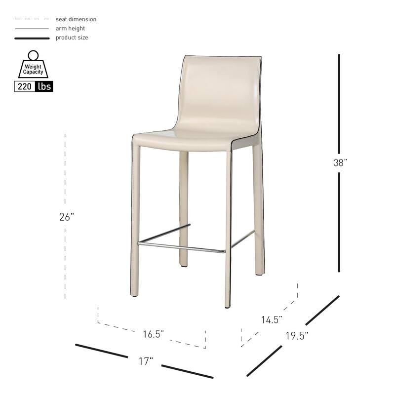 NPD Furniture Gervin Recycled Leather Counter Stool (Set of 2)