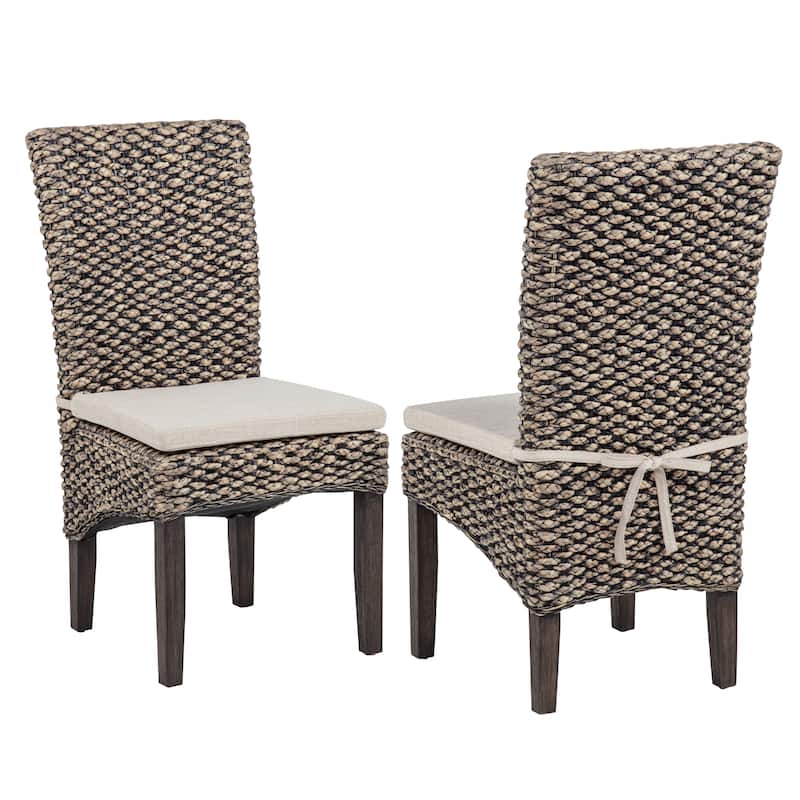 Elodie Seagrass Dining Chair with Seat Cushion-Set of 2