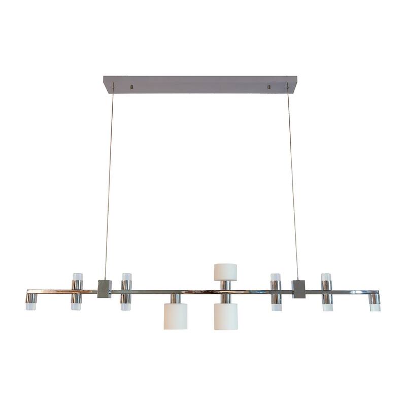 13-Light Chrome LED Chandelier With Glass Shades