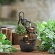 preview thumbnail 4 of 9, Farmhouse Pump and Pots Resin Outdoor Fountain with LED Lights