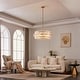 preview thumbnail 4 of 9, KAWOTI 6-Light Drum Glass Chandelier Pendant Lights
