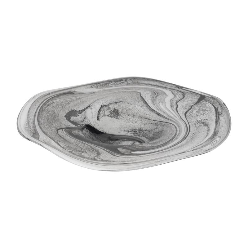 Glass Decorative Tray Marbled Swirl Pattern Modern Design Home Office