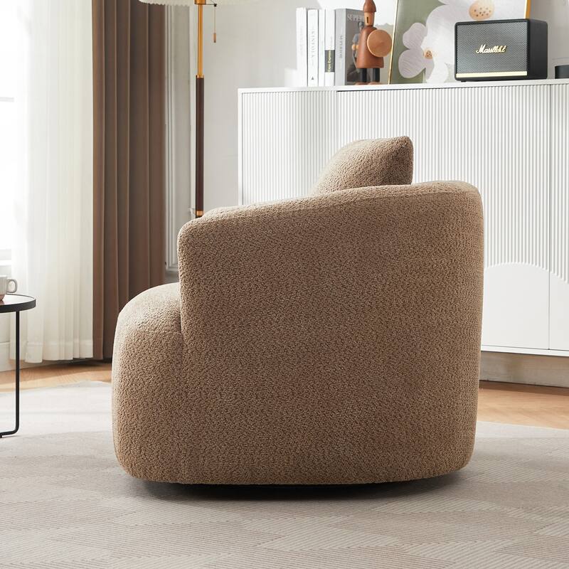 360 Swivel Upholstered Barrel Sofa Chair