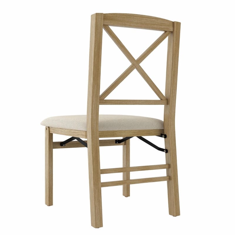X-Back Scandinavian Dining Chairs, Set of 2 Upholstered Wooden Chairs for Kitchen, Dining Room