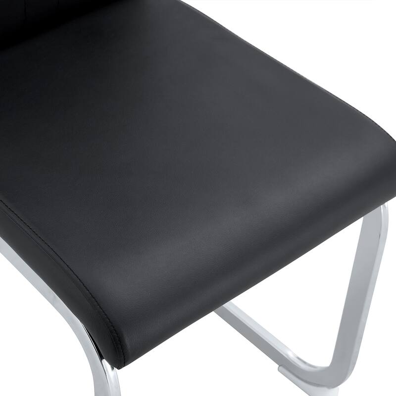 Set Of Four Pu Material Bow-Shaped Chairs