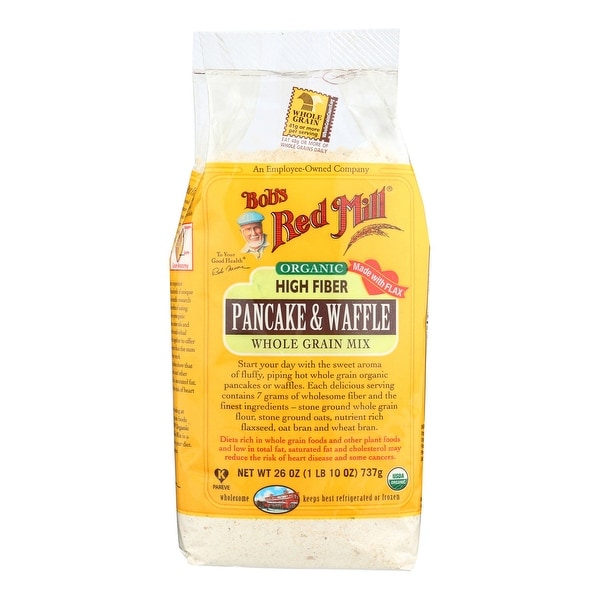 Bob's Red Mill Organic High Fiber Pancake and Waffle Mix - 26 oz - Case of 4