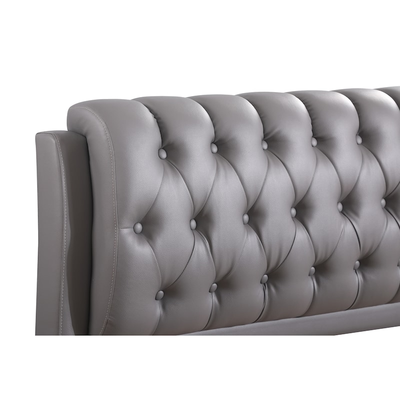 Full Size PU Platform Bed Frame with Durable Construction