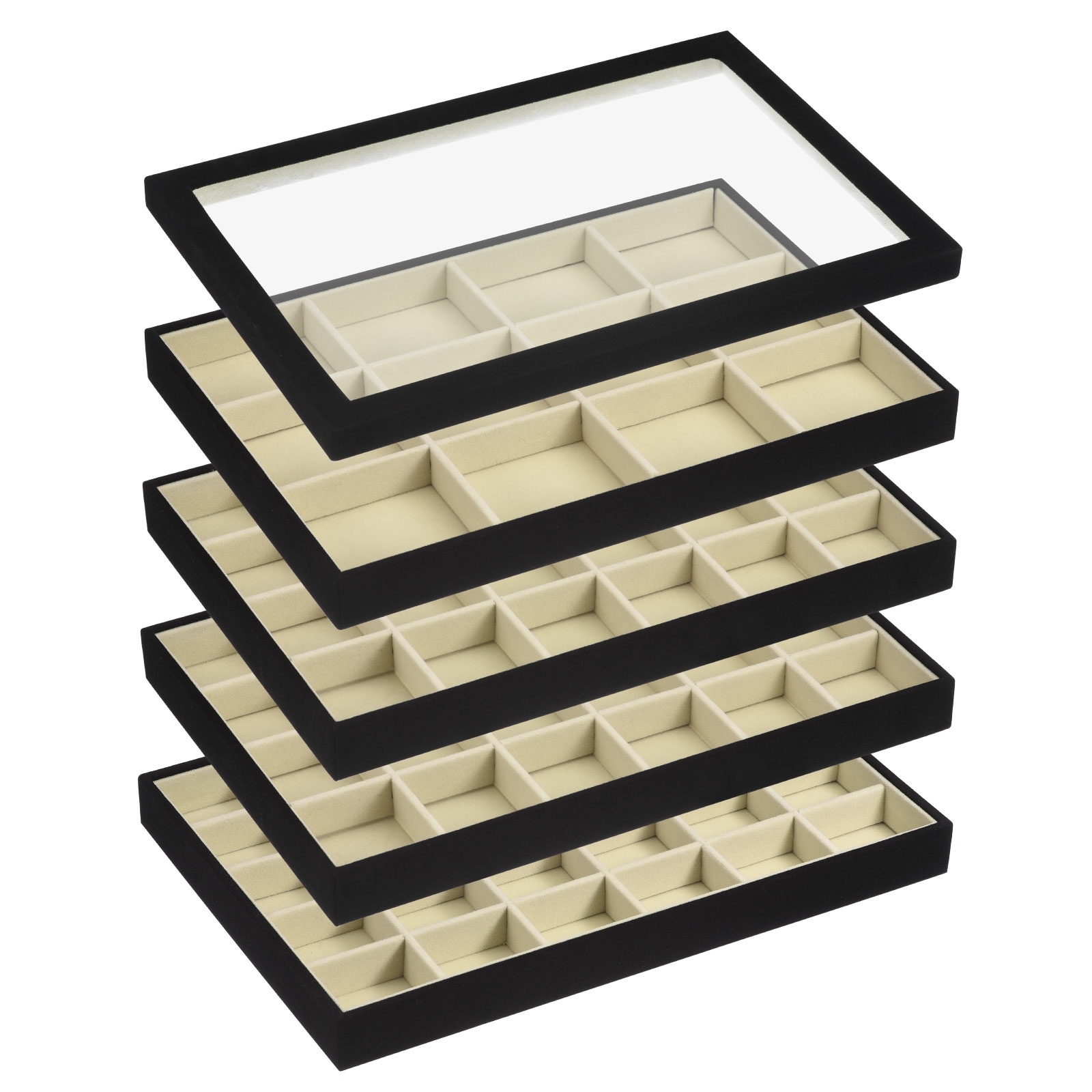 Stackable jewelry display trays sales