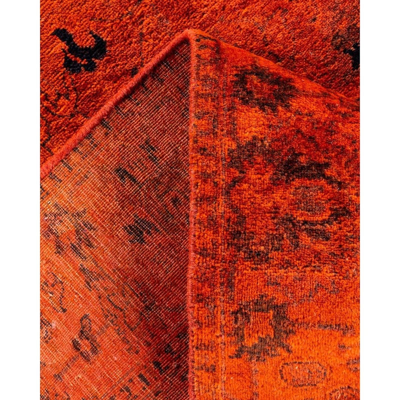 Overdyed, One-of-a-Kind Hand-Knotted Area Rug - Orange - 3' 2" x 5' 5"