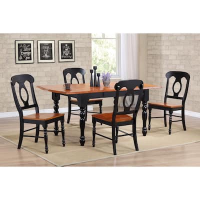 Extendable Dining Table Set - 5 Piece 72" Rectangular Table with 4 Chairs - Seats 8