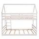 preview thumbnail 20 of 18, Distinctive Twin over Full House Bunk Kids Bed with Ladder,Roof