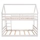 preview thumbnail 20 of 33, Elegant House Shape Twin over Full Wood Bunk Bed with Guardrails and Ladder, Designed for Child Safety, Gender Neutral, White