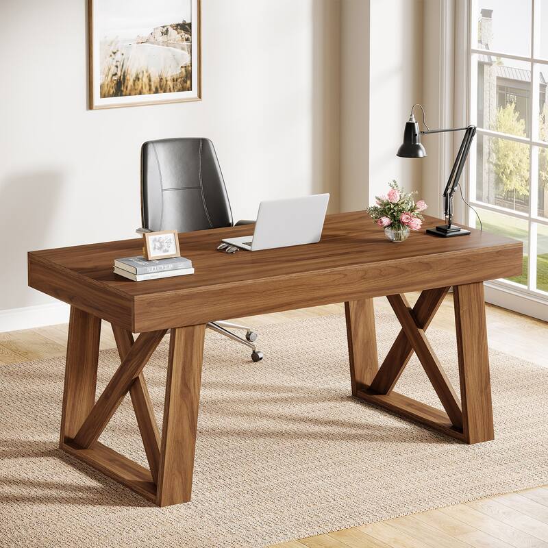 Wide Desktop Executive Desk with Drawer