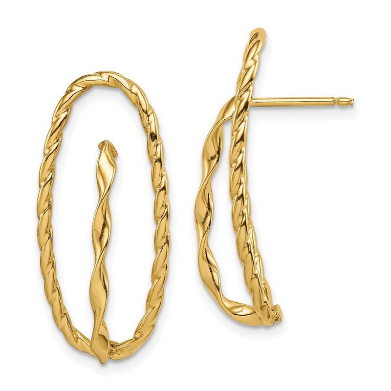 Curata 14k Twisted Fancy Post Earrings