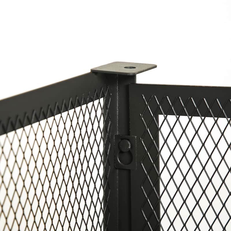 37-Inch Rectangular Metal Outdoor Wood Burning Fireplace - Outdoor Fireplace with Built-in Log Storage and Poker-Brushed Bronze