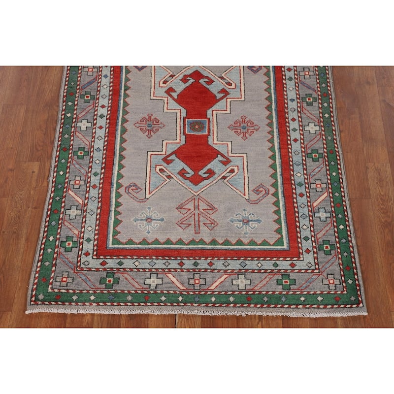 Kazak Foyer Rug Handmade Bedroom Wool Carpet - 3'6" x 4'11"