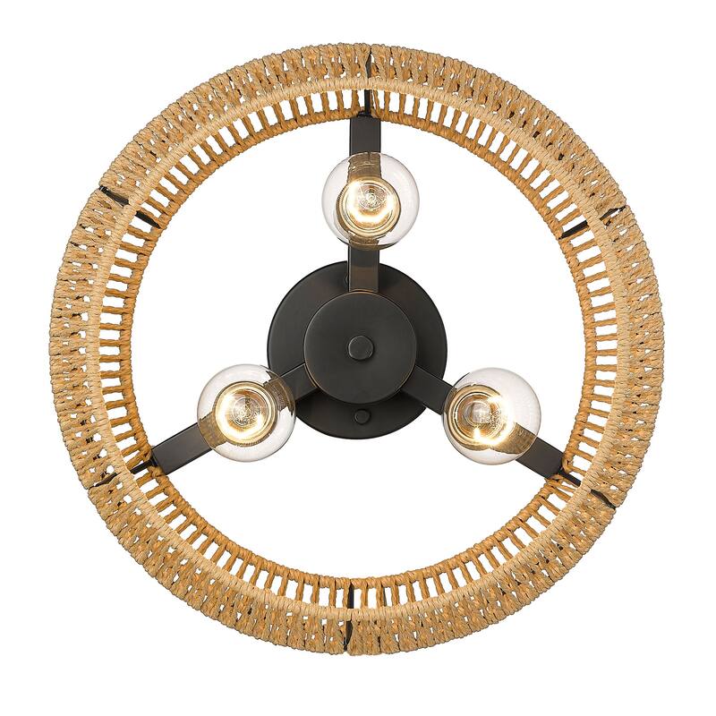 Golden Lighting Marlee 3-light Semi-Flush Mount in Matte Black