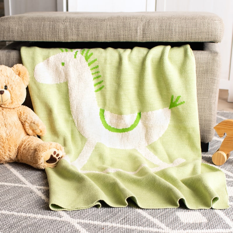SAFAVIEH Sivine Baby Trot Throw - 2'8" x 3'4" - 2'8" x 3'4" - Green - 32Wx40D