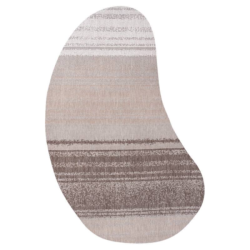 JONATHAN Y Evan Modern Rustic Organic Curve Indoor/Outdoor Shaped Area Rug