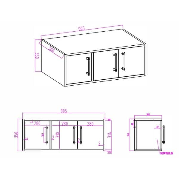 Victoria 42 Inches Top Cabinet Wall-Mounted (Right) - Bed Bath & Beyond ...