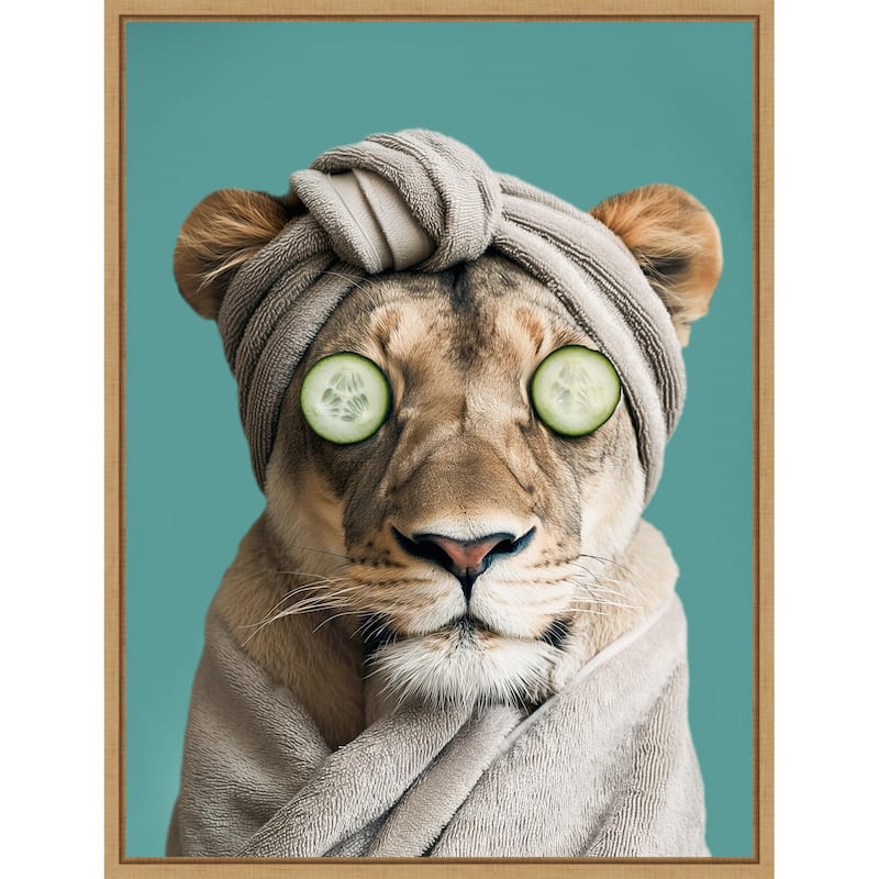 Luxury Lioness by Niky Rahner Framed Canvas Wall Art