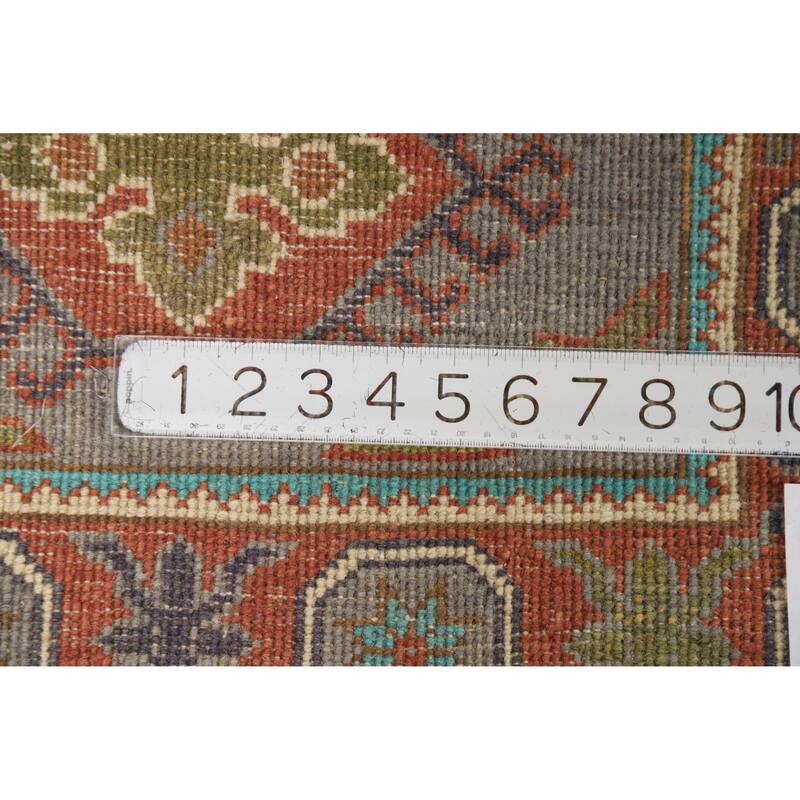 Gray Kazak Oriental Rug Hand-Knotted Traditional Wool Carpet - 2'0"x 3'0"