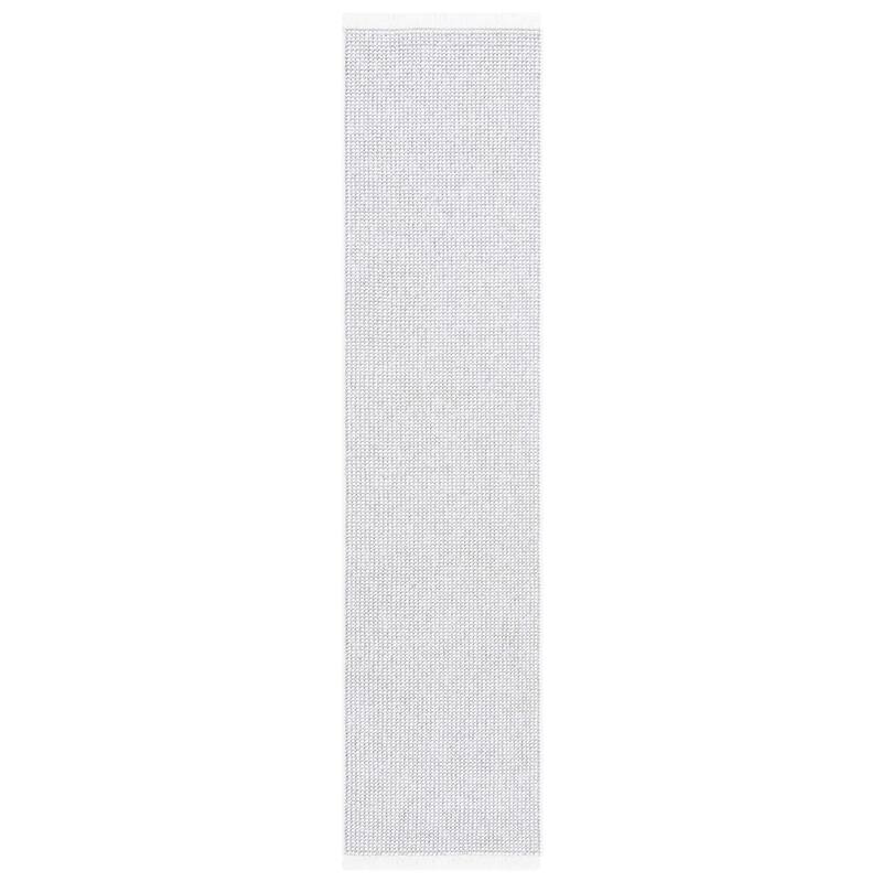 SAFAVIEH Lotus Monna Rustic Stripe Rug - 2' x 8' Runner - Light Grey/Ivory