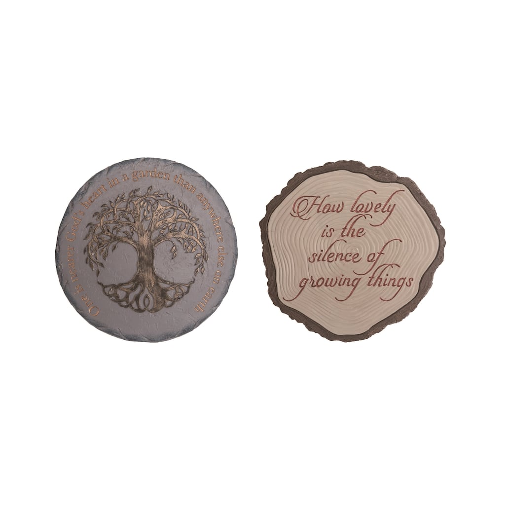 Transpac Tree Memorial Stepping Stone Set of 2 Spring Home Decorations