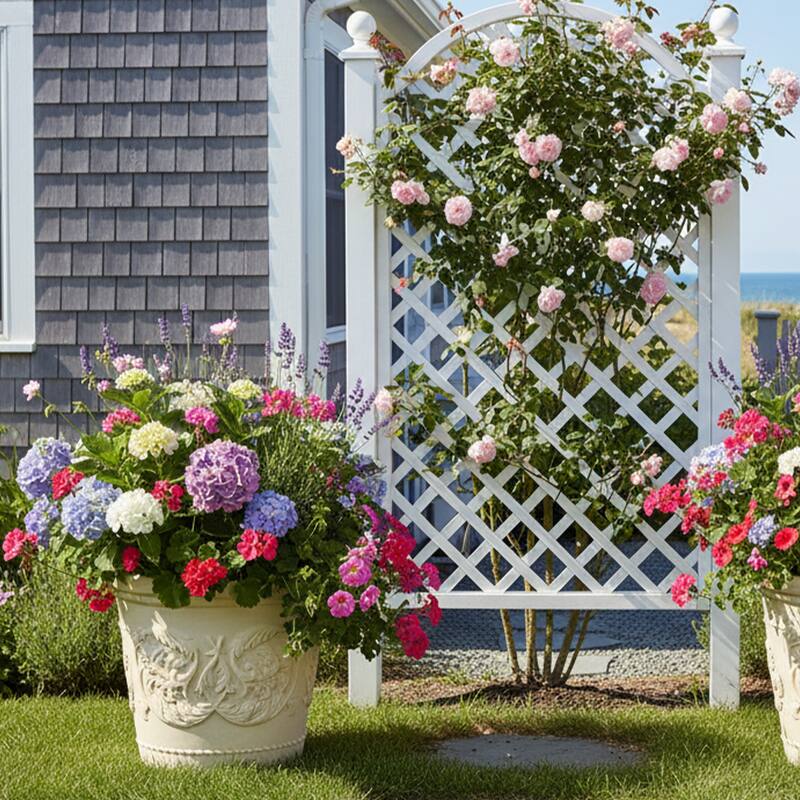 Arabella Outdoor Flower Pot Planter - Beige - 20-Inch - Single