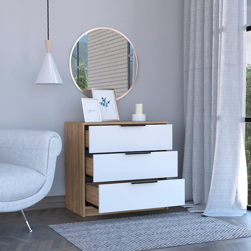 TUHOME Kaia 27-inch Wide Contemporary 3 Drawer Dresser