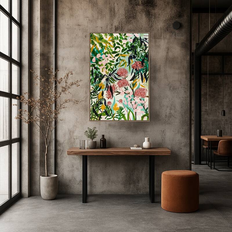 Floral Home by Dani Heyward Framed Canvas Wall Art Print